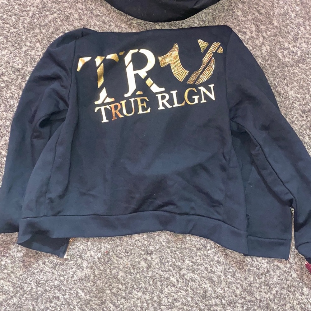 True Religion Small Zip Hoodie (Black)